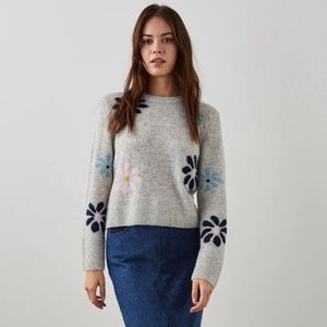 Rails Gray Sweater with Floral Design